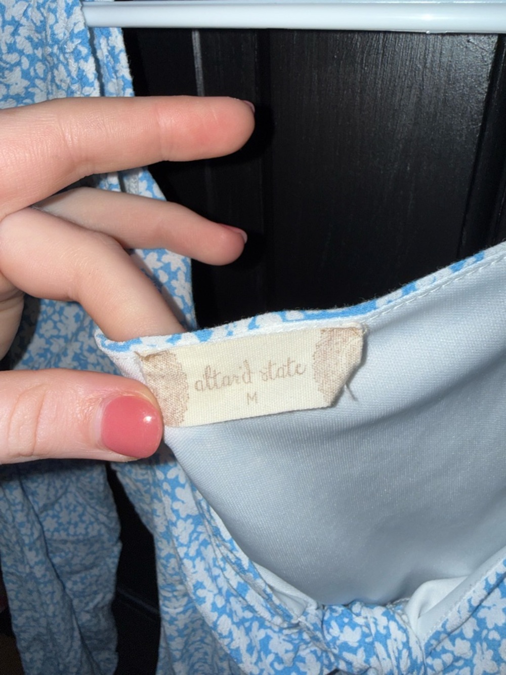 Altar'd State Light Blue Floral Tie-Front Peplum Top - Picture 3 of 3